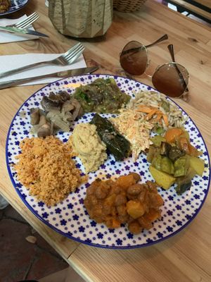 Vegan mixed plate   at Roka Cafe in Istanbul