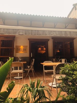 Outdoor sitting area at Mija  in Medellin