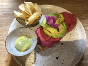  Hummus toast   at Mija  in Medellin