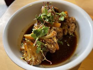 Spicy cauliflower   at Kombu in Antigua