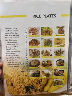 Rice options  at Loving Hut Express - Gejayan in Yogyakarta