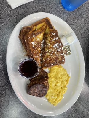 Vegan French toast combo  at Biscuits Cafe in Phoenix
