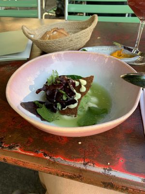 Cucumber gazpacho (vegan)  at LAUCH in Basel