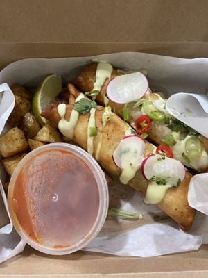 Smoked Seitan Taquitos at Antojitos - The Dog House in Edinburgh