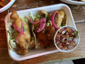 Banana blossom tacos  at Antojitos - The Dog House in Edinburgh