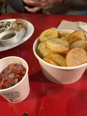 Spicy potatoes  at Antojitos - The Dog House in Edinburgh