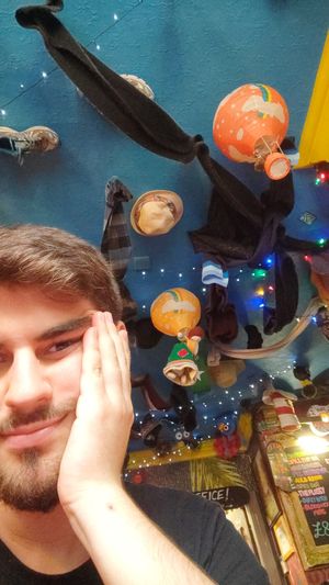 selfie of the ceiling and my shocked face hehe. pretty cool place!! at Antojitos - The Dog House in Edinburgh