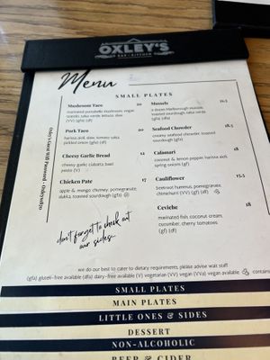   at Oxleys Bar & Kitchen in Picton