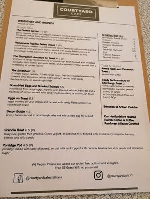 Breakfast and brunch served until 2 at Courtyard Café in St Albans