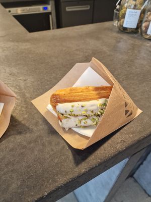 Pistachio peach 5€ at WAY Specialty Coffee Roasters - Voldersstraat in Ghent