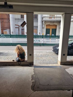Some seating in front at WAY Specialty Coffee Roasters - Voldersstraat in Ghent