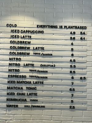 a bit of the menu  at WAY Specialty Coffee Roasters - Voldersstraat in Ghent