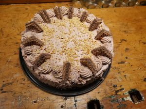 Nutella cream cake, super delicious at Schröder's Cafe in Luedenscheid
