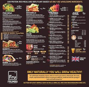 Eng menu at Frumbo in Wroclaw