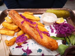 Battered Saveloy at The No Catch Co in Brighton
