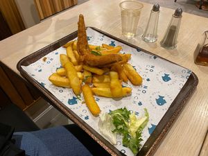 Regular vegan cod and chips at The No Catch Co in Brighton