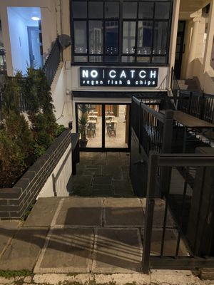 Vegan cod and chips  at The No Catch Co in Brighton