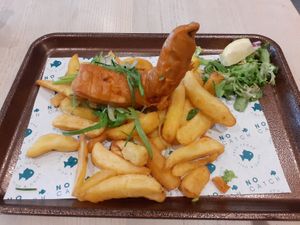 Look at that 'tail' - don't worry- it's vegan -  No Catch on Brighton Seafront at The No Catch Co in Brighton