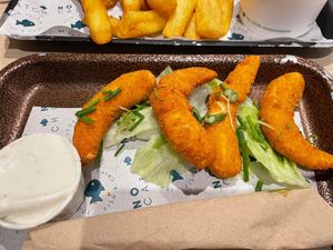 Jumbo Shrimp with Chips  at The No Catch Co in Brighton