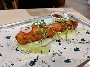 Saveloy sausage at The No Catch Co in Brighton