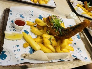 Large Cod and chips  at The No Catch Co in Brighton