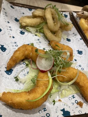 Calamari and shrimp  at The No Catch Co in Brighton