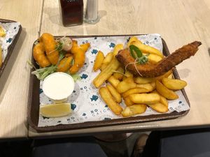 Cod and shrimp   at The No Catch Co in Brighton