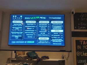 Vegan menu at The No Catch Co in Brighton
