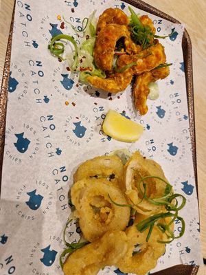 Popcorn prawnz & calamari at The No Catch Co in Brighton