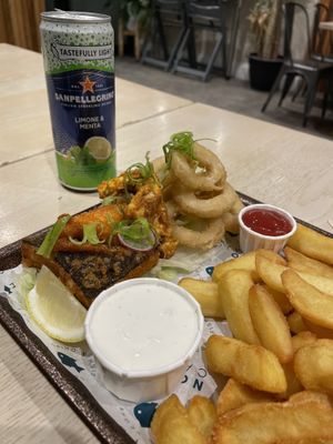 Calamari, popcorn prawns and Tofish bites   at The No Catch Co in Brighton