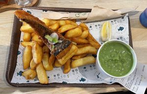 Vegan Cod & Chips with mushy peas   at The No Catch Co in Brighton