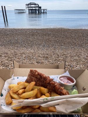 Wonderful location, can eat on the beach.  at The No Catch Co in Brighton