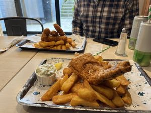 Smoked haddock and sausages in batter   at The No Catch Co in Brighton