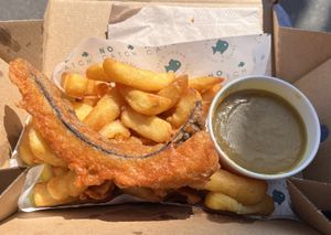 Grab a seat in the sunshine opposite the old pier and simply enjoy   at The No Catch Co in Brighton