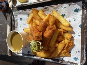 Battered Sausage & Chips   at The No Catch Co in Brighton