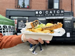 Fish and chips   at The No Catch Co in Brighton