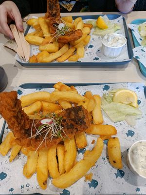 Reg vegan fish and chips at The No Catch Co in Brighton