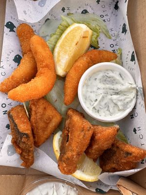 Jumbo Shrimps, Tofish, Tartare Saucee  at The No Catch Co in Brighton