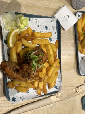 Vegan fish and chips   at The No Catch Co in Brighton