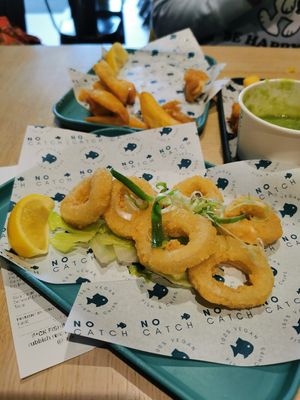 Vegan calamari at The No Catch Co in Brighton