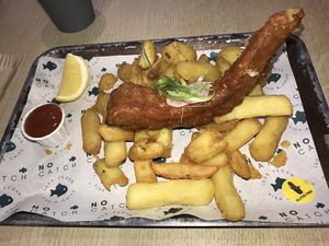 Gorgeous vish and chips   at The No Catch Co in Brighton