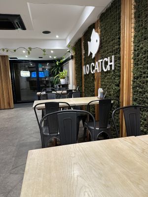 Seating area #Veganuary at The No Catch Co in Brighton