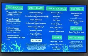 Current Menu Jan 2025 #Veganuary at The No Catch Co in Brighton