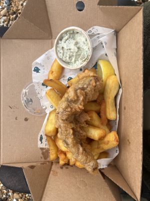 smoked haddock and chips  at The No Catch Co in Brighton