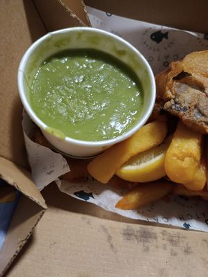 Mushy peas at The No Catch Co in Brighton