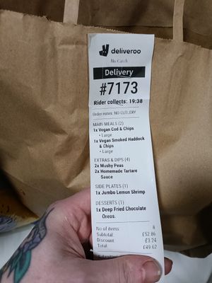 Reciept at The No Catch Co in Brighton