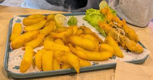 Cod goujons and chips at The No Catch Co in Brighton
