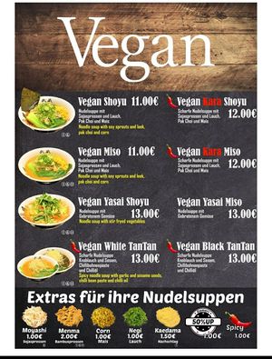 Menu at Takezo in Dusseldorf