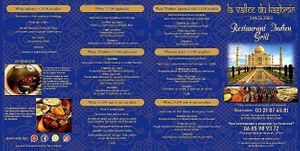 Découvrez notre Menus at La Vallée du Kashmir  in Boulogne-sur-mer