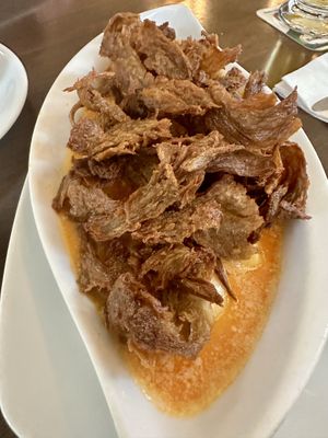 Vegan duck with pineapple and red curry sauce  at Thai Tawan in Rheinhausen